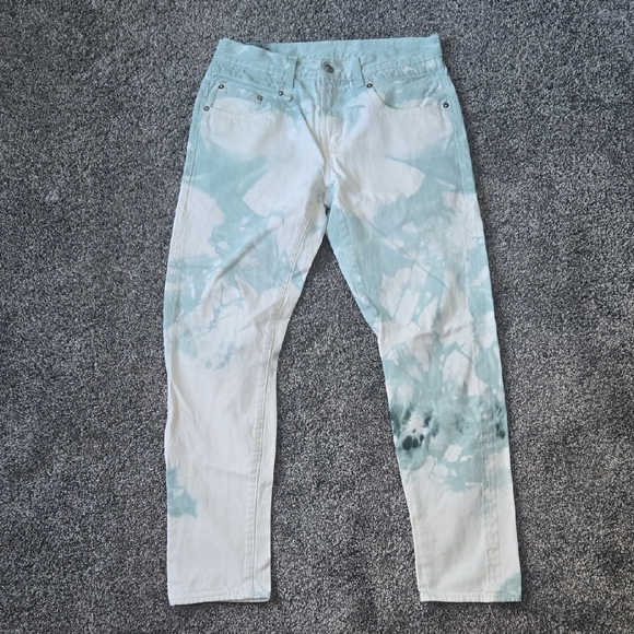 R13 Light Blue Tie-Dye Jeans ' Boy ' Style Size 34 Made In Italy